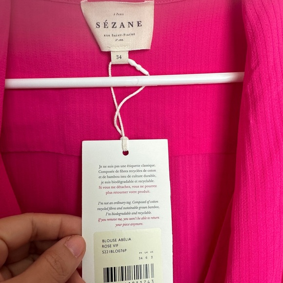 Sézane Abelia Bright Pink size 34 - READ - Picture 7 of 8